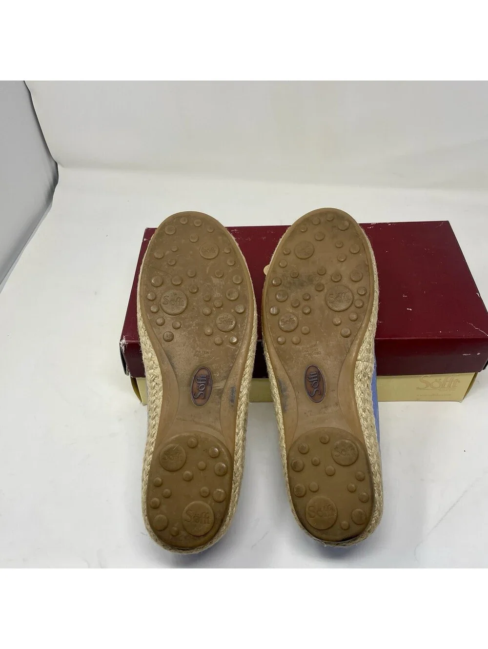 Sofft Blue Woven Leather Espadrilles Flats Loafers Women 9 Slipon Comfort